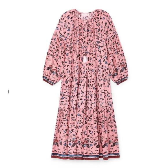 Natalie Martin Briana Maxi Dress Silk Lotus Champagne Pink XS Oversized - Picture 2 of 12